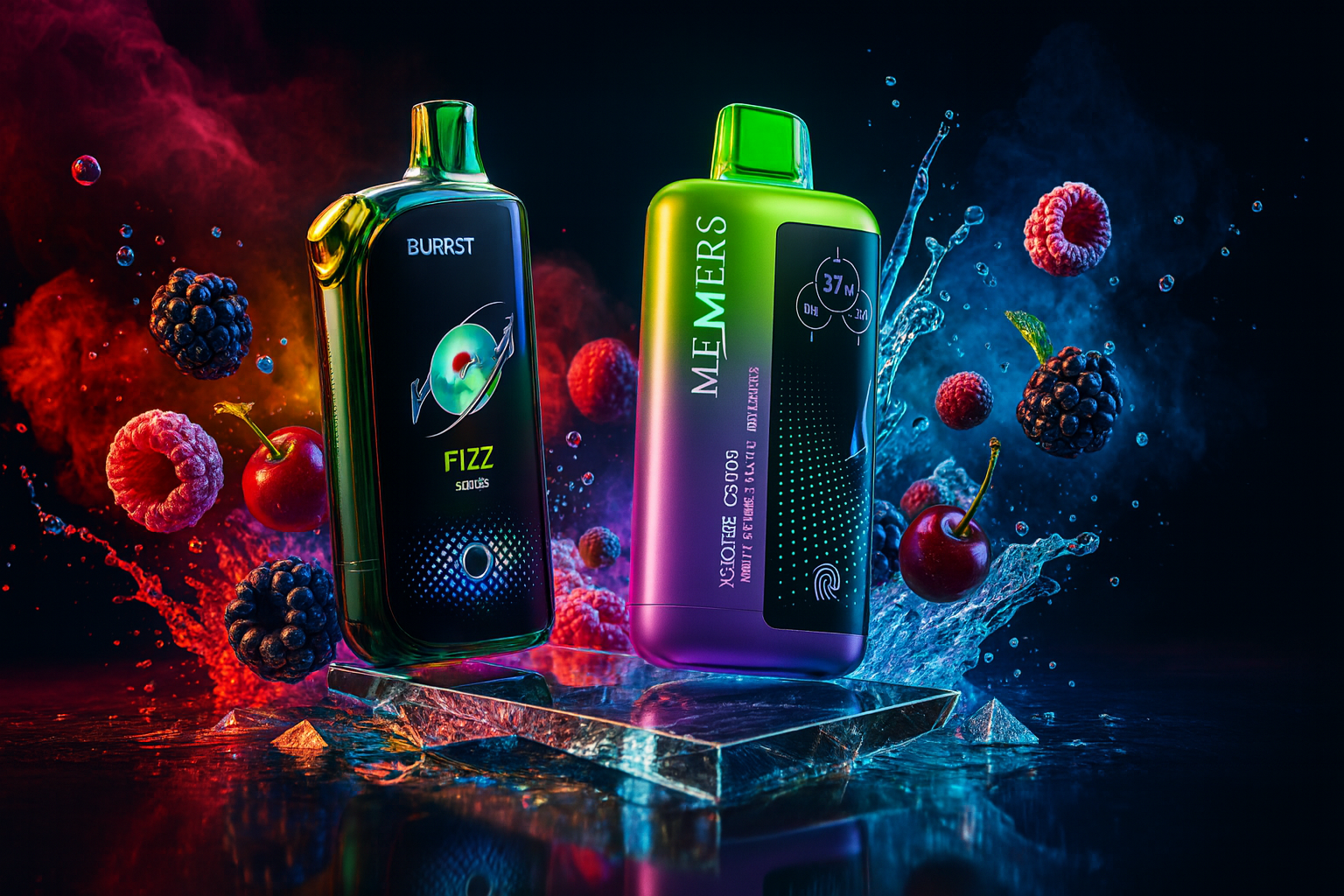 Two sleek vapes, a black 